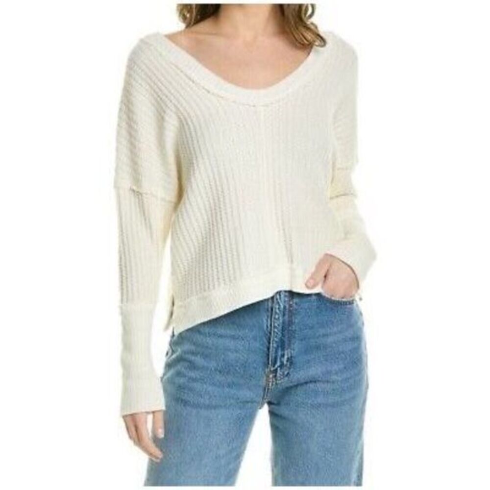 We The Free New Magic Thermal Top Womens XS Ivory Waffle Knit Dolman Sleeve